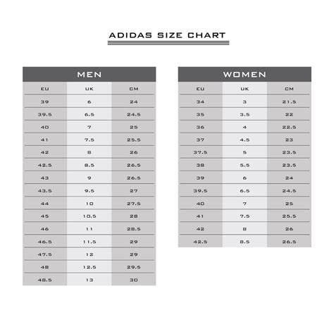 Adidas size chart for women